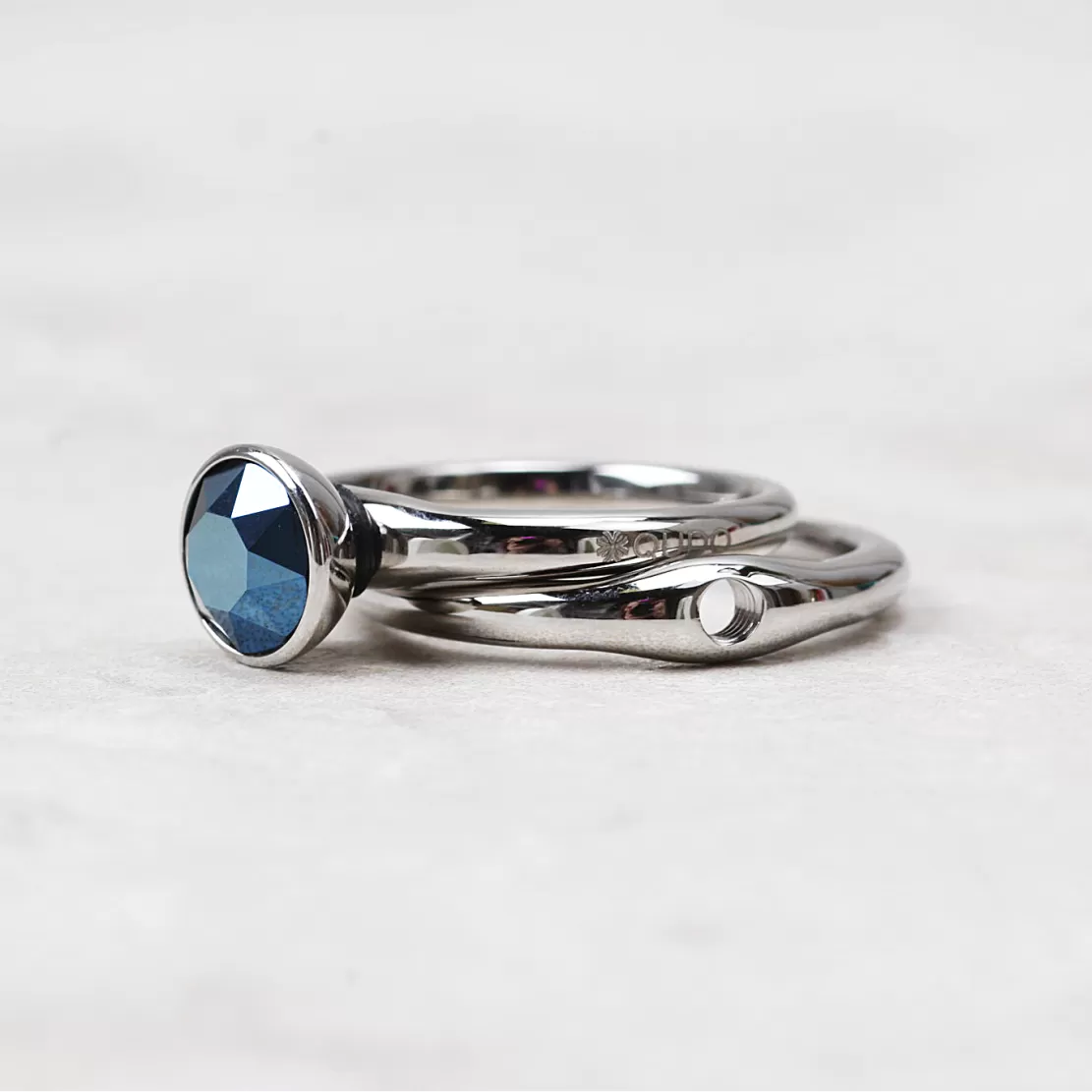 Qudo Interchangeable Silver Fine Ring