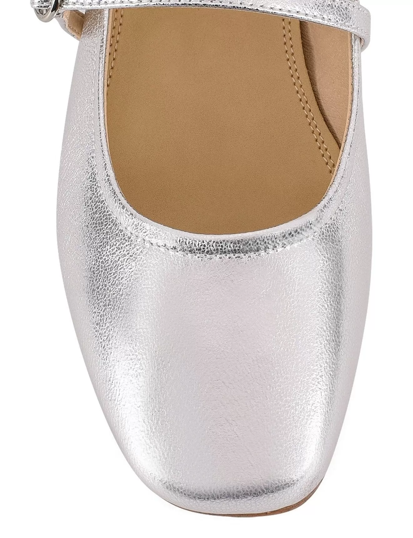 Rey Mary Jane Ballet - Silver Metallic Leather