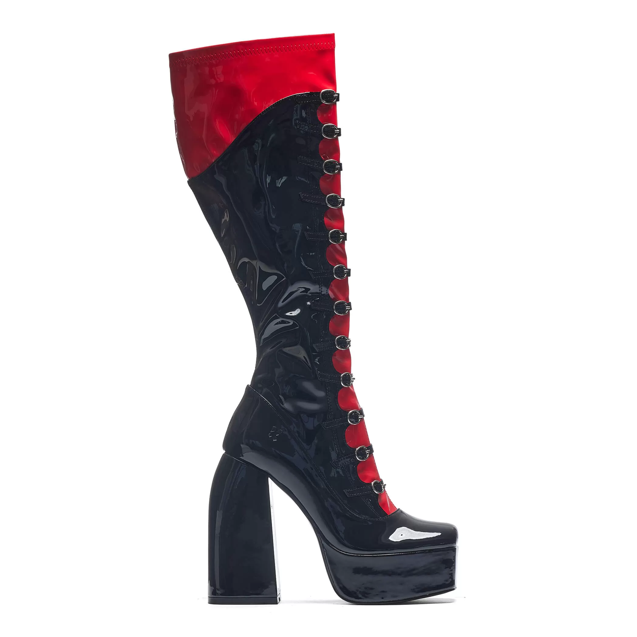 Ritual State Patent Long Boots - Red