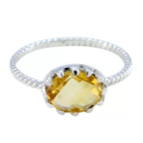 Riyo Captivating Gemstones Citrine Solid Silver Rings Silver Jewelry