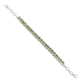 Riyo Custom 925 Sterling Silver Bracelet For Women's Lemon Quartz Bracelet Prong Setting Bracelet with Fish Hook Tennis Bracelet L Size 6-8.5 Inch.