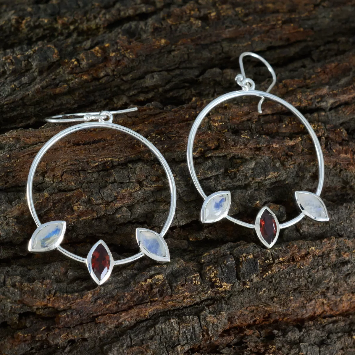 Riyo Fanciable Sterling Silver Earring For Sister Multi Earring Bezel Setting Multi Earring Dangle Earring