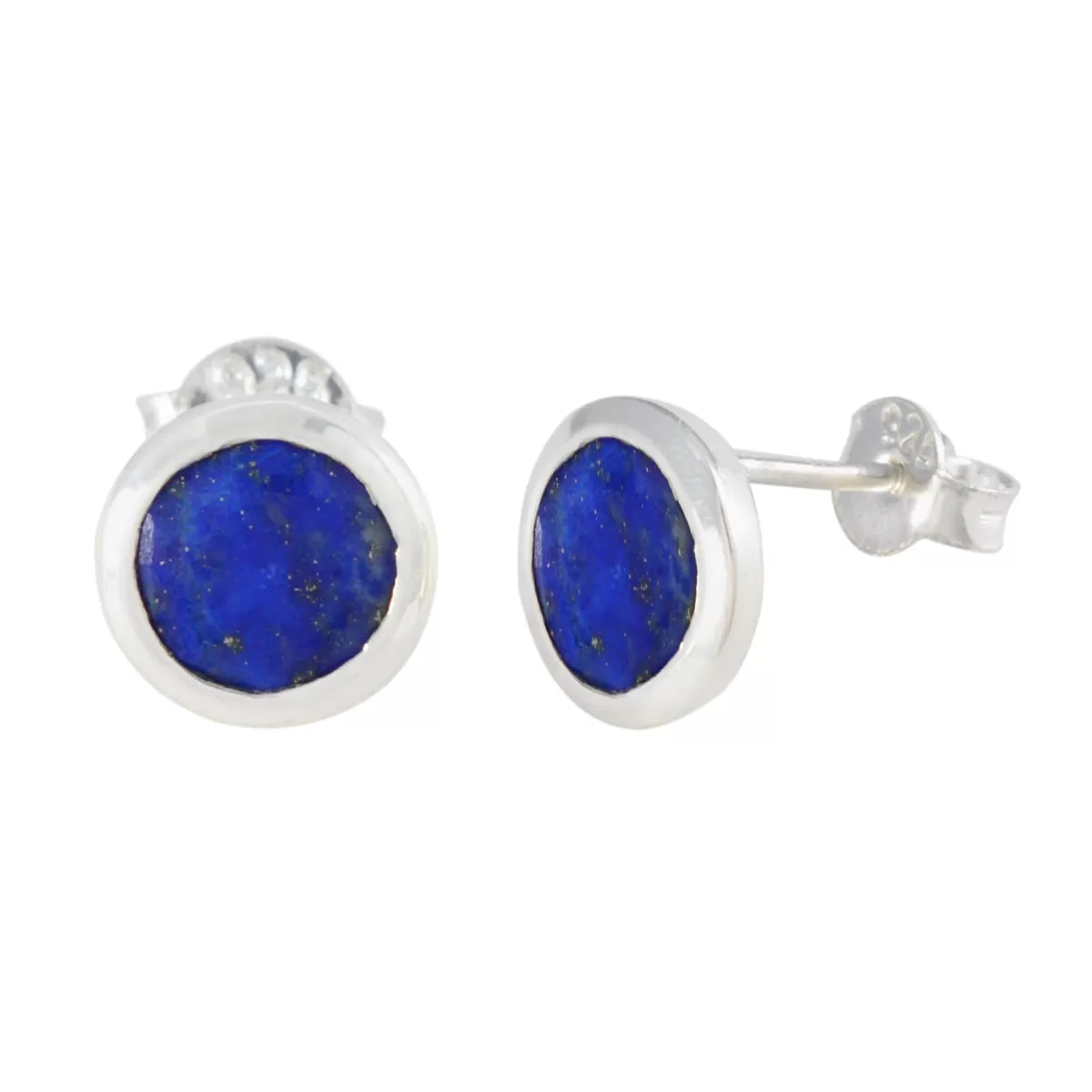 Riyo Foxy 925 Sterling Silver Earring For Female Lapis Lazuli Earring Bezel Setting Blue Earring Stud Earring