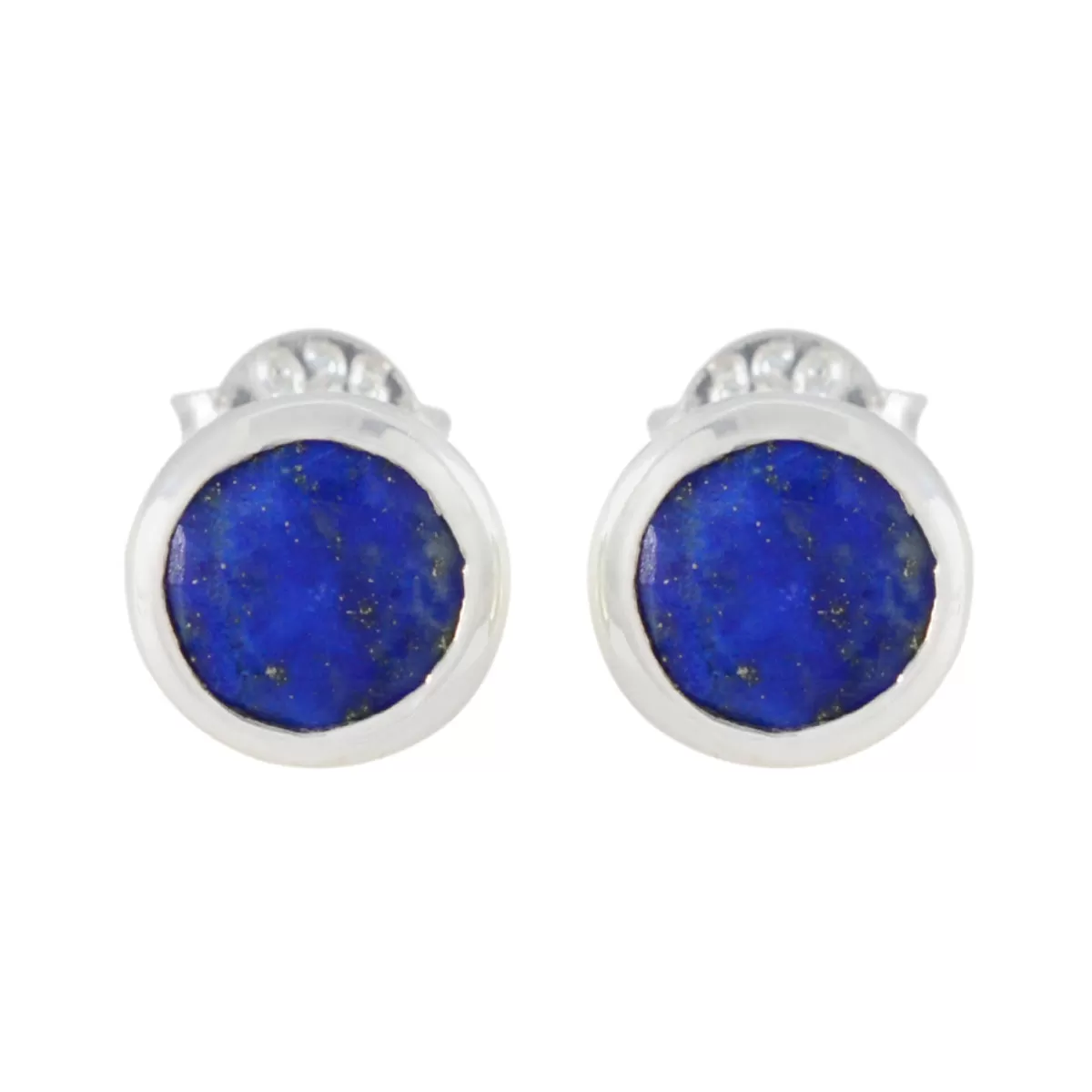 Riyo Foxy 925 Sterling Silver Earring For Female Lapis Lazuli Earring Bezel Setting Blue Earring Stud Earring