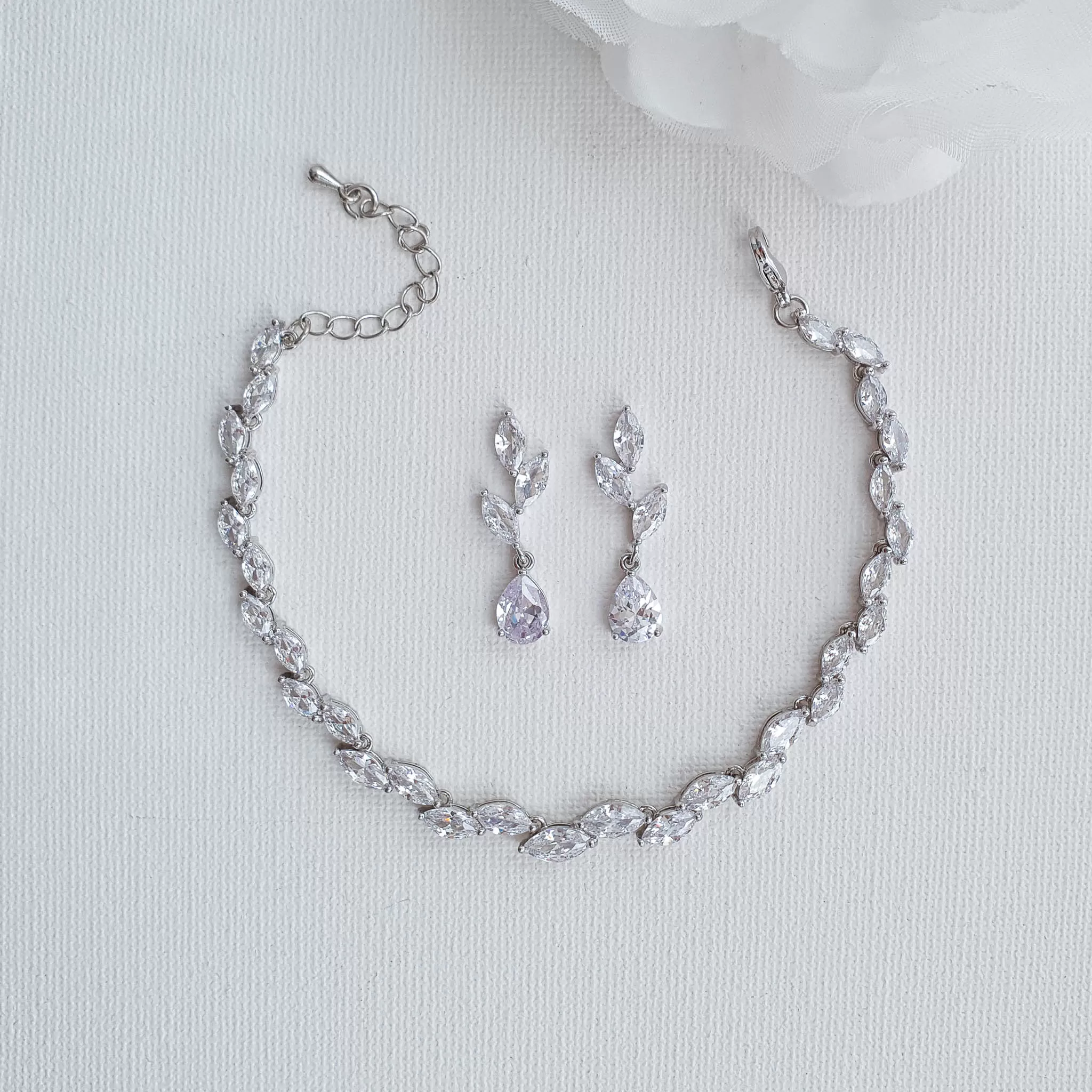 Rose Gold Bridal Party Jewelry Set-Taylor