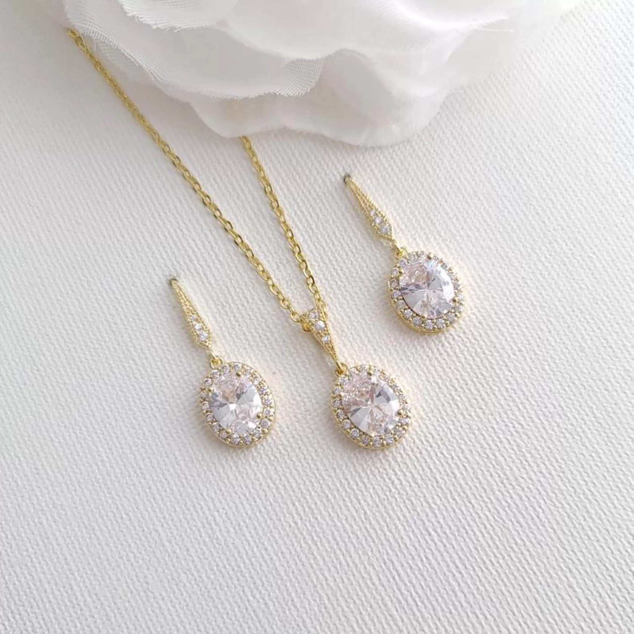 Rose Gold Bridesmaid Jewelry Set-Emily