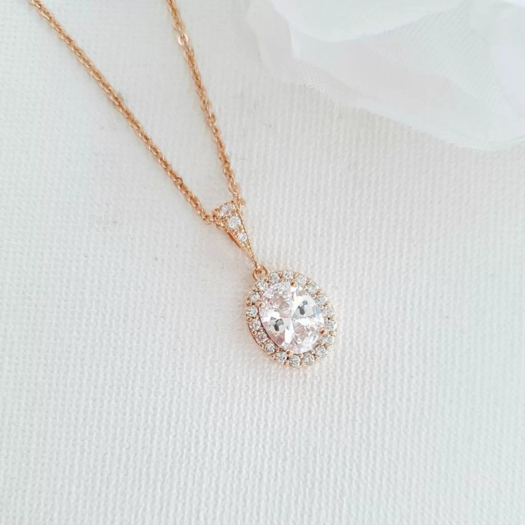 Rose Gold Bridesmaid Jewelry Set-Emily