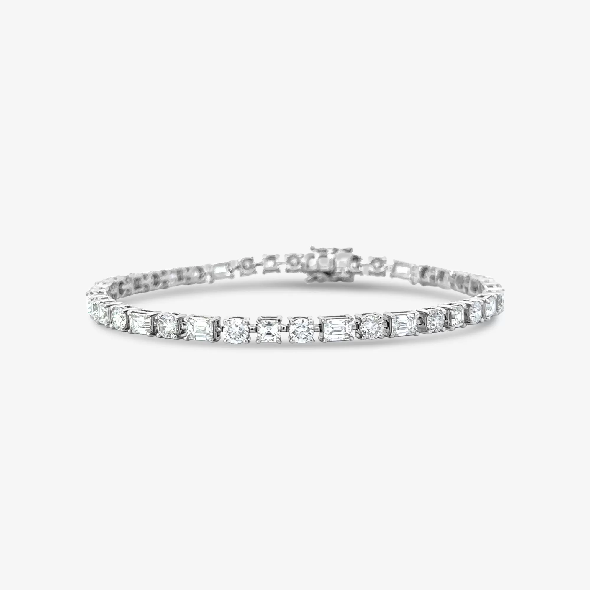 Round, Asher & Emerald Cut Tennis Bracelet