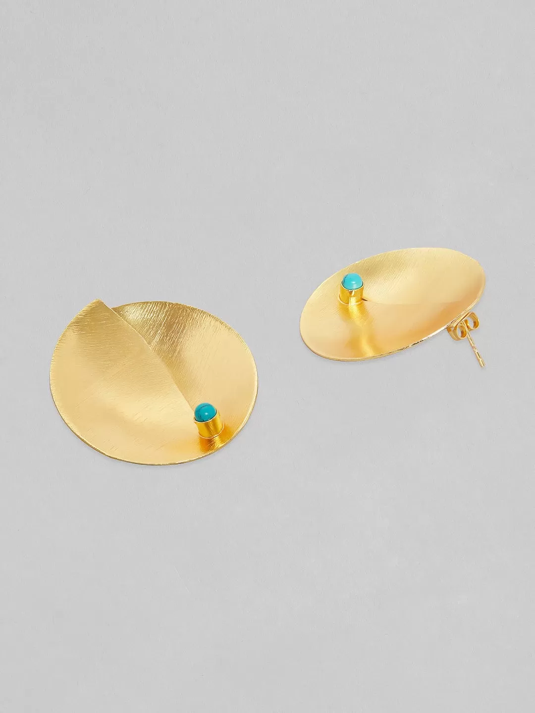 Rubans Voguish 24k Gold Plated  Blue Studs Earrings