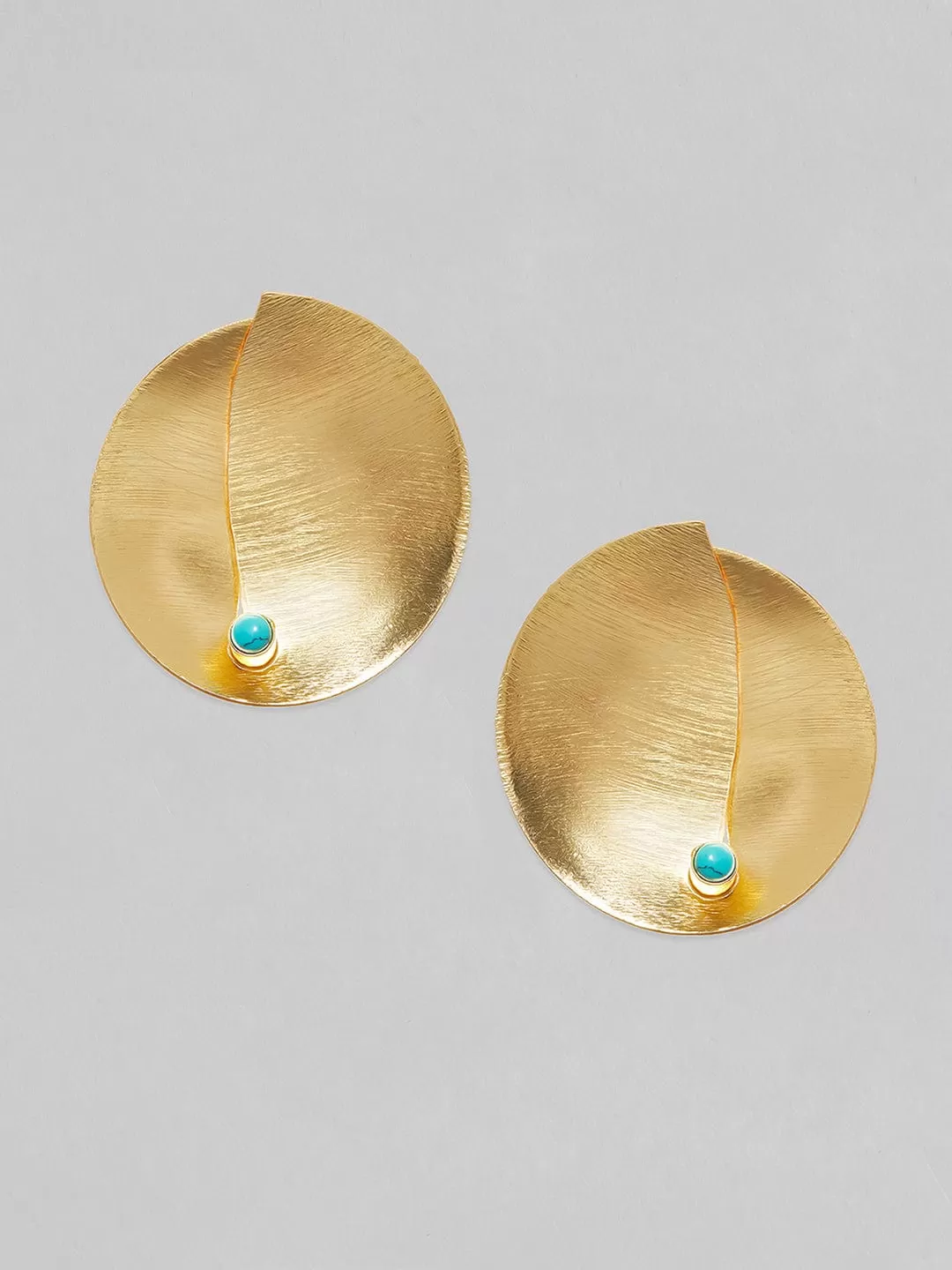 Rubans Voguish 24k Gold Plated  Blue Studs Earrings