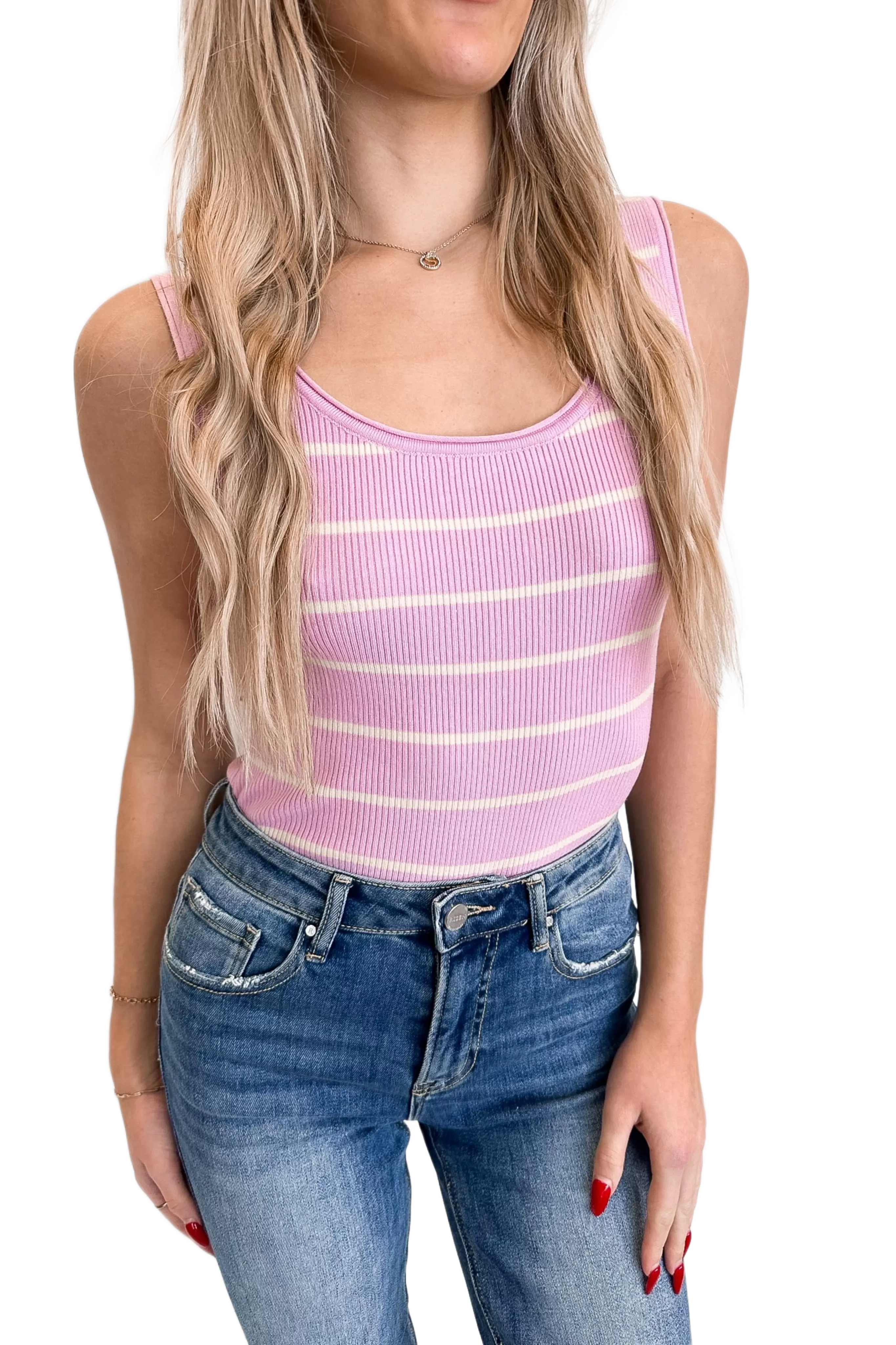 Sami Stripe Bodysuit Pink/Cream