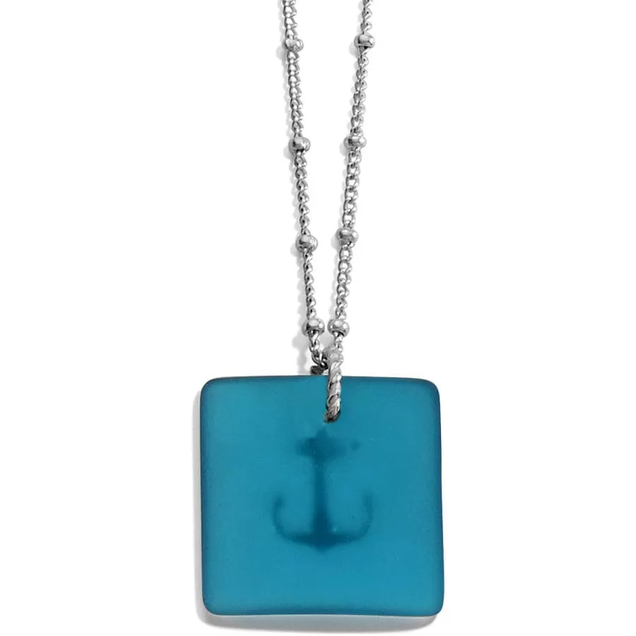 Sea Shore Anchor Glass Necklace