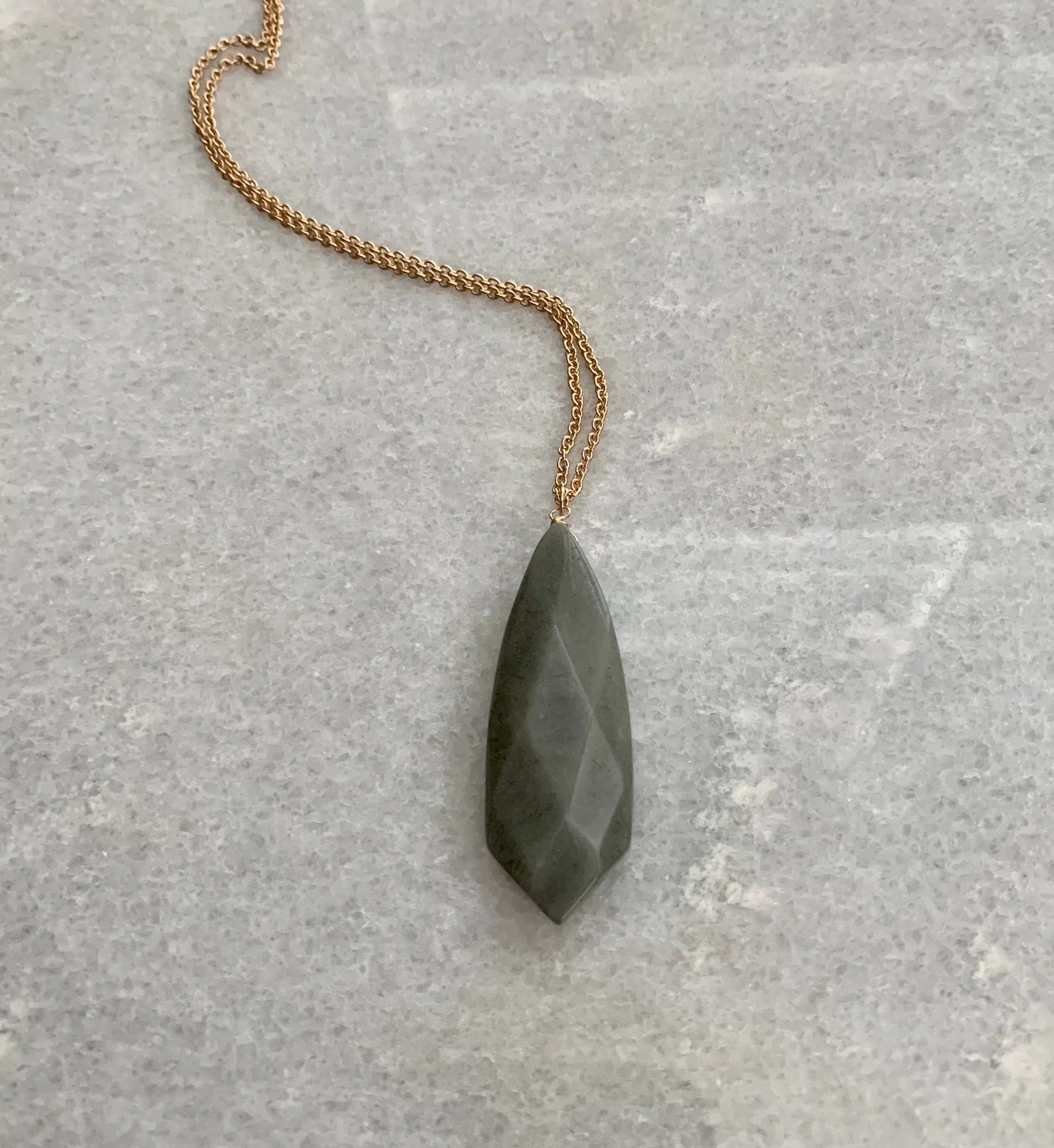 Semi Precious Pendant Stone Necklace