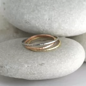 Set of Stacking Rings in Silver and Gold