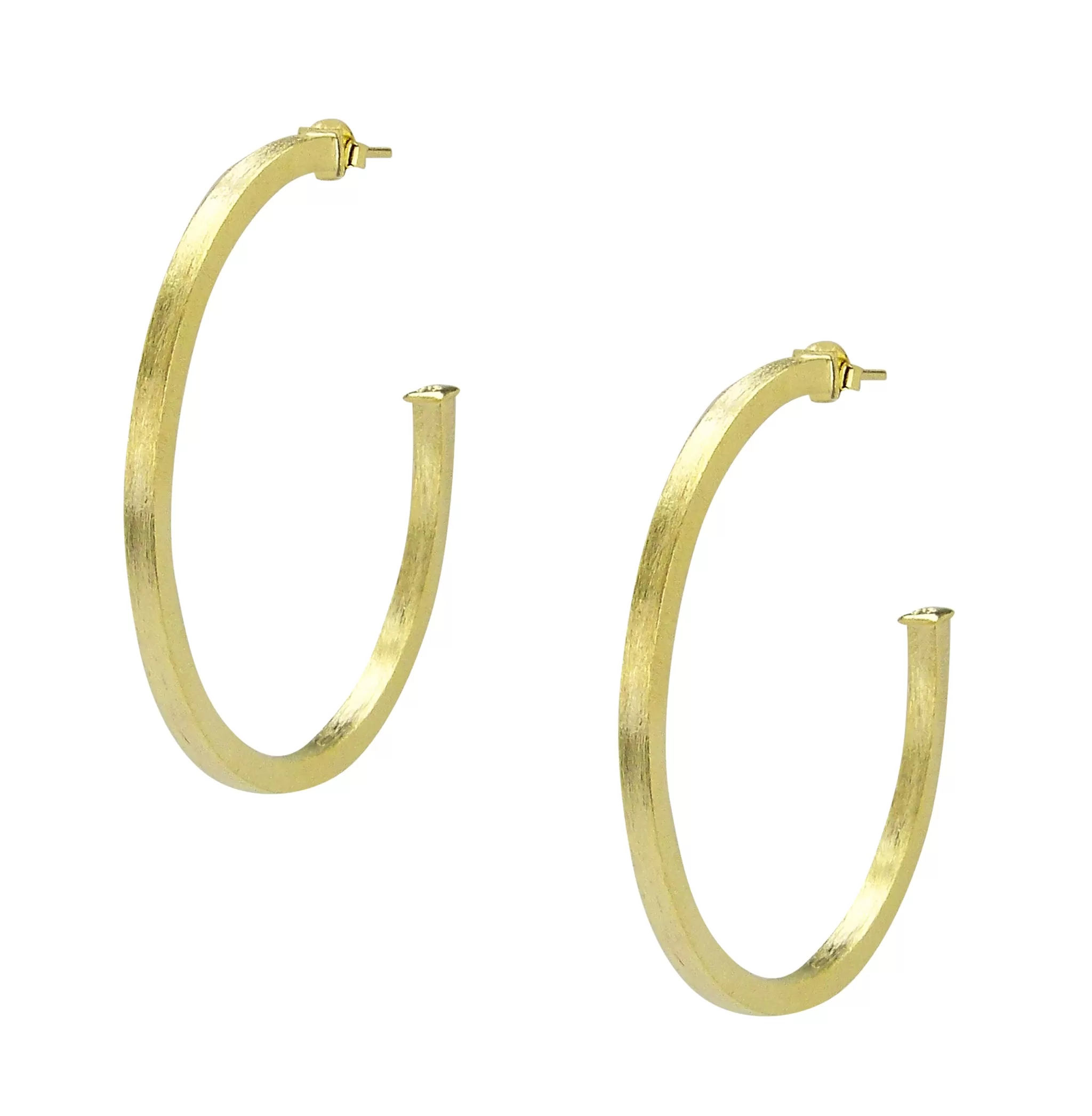 Sheila Fajl Silvia Square Tube Hoop Earrings in Gold Plated