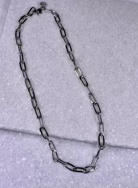 Silver 18 Oval Chain Necklace