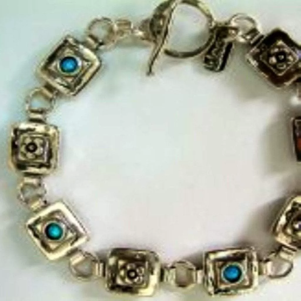 Silver Bracelets Israeli bracelets  Links bracelet  Boho jewelry Blue opals