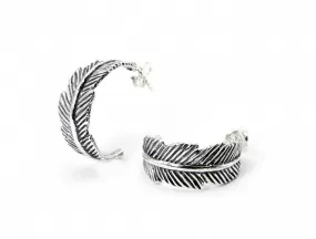 Silver hoop earrings small Israeli jewelry