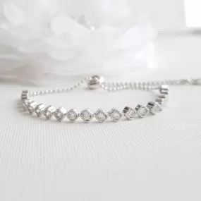 Silver Slider Clasp Bracelet-Celia