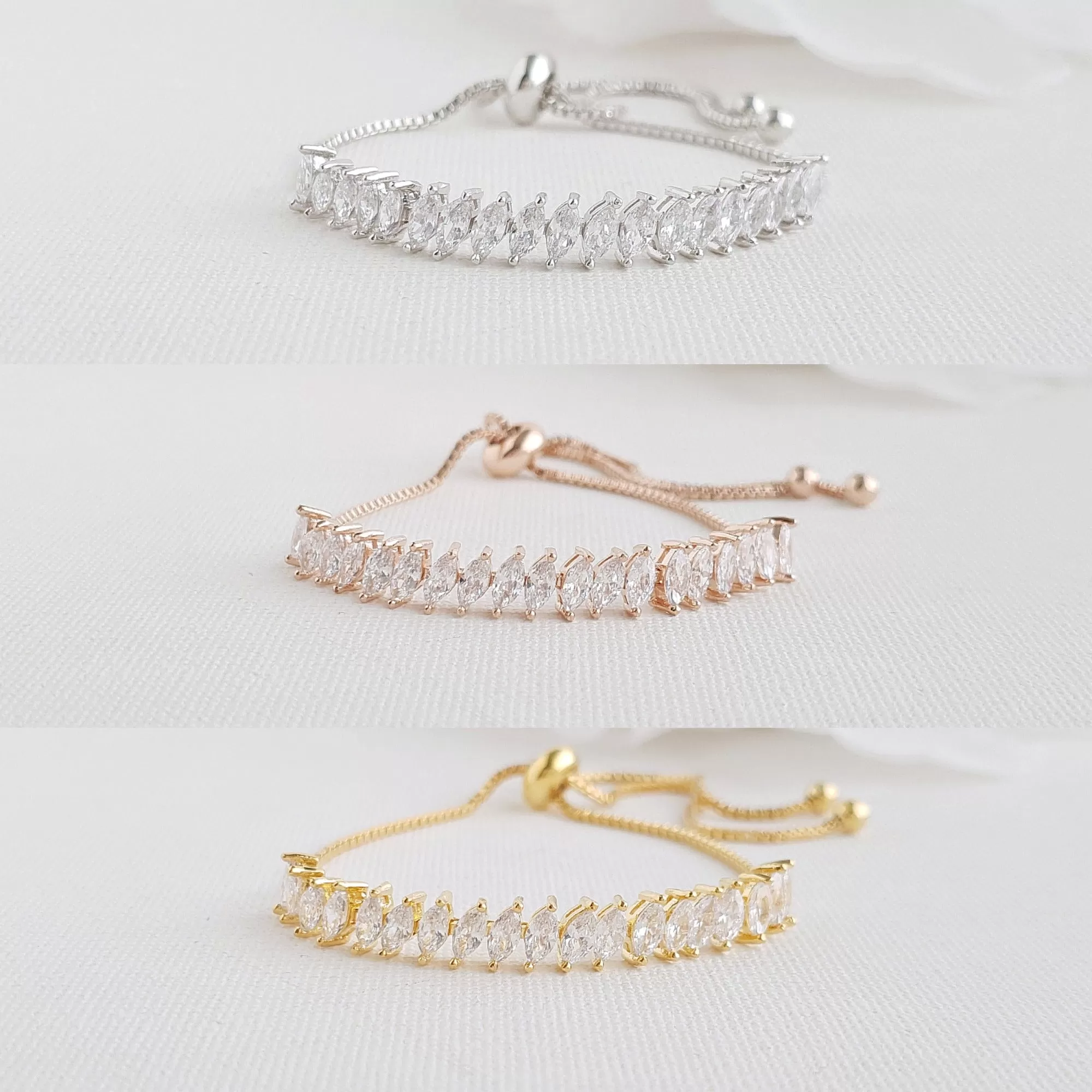 Simple Marquise Slider Bracelet- Katie