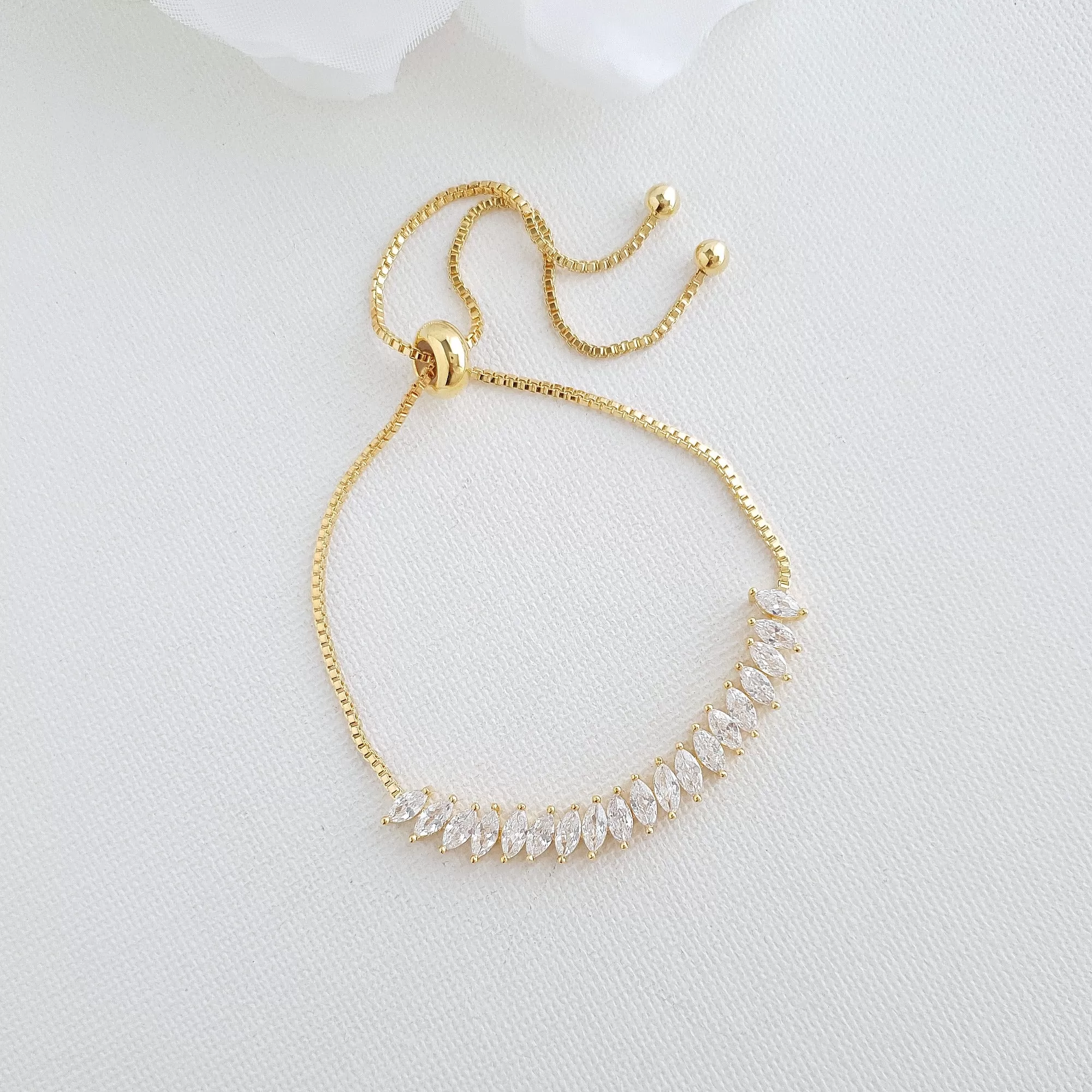 Simple Marquise Slider Bracelet- Katie