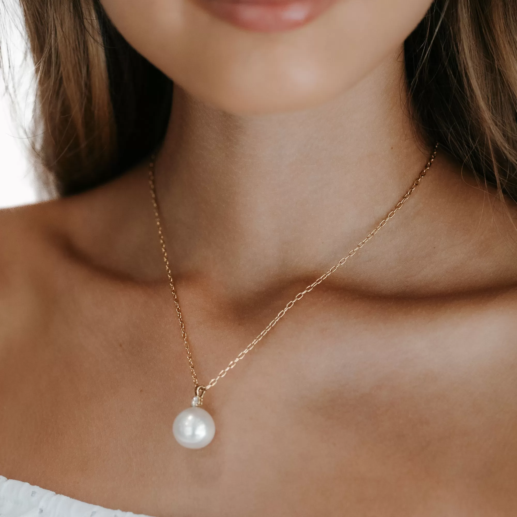 South Sea Pearl & Diamond Pendant Necklace