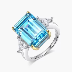 Sparkling 10*14mm Aquamarine Zircon Ring