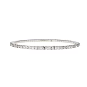 Spring Stretch Tennis Bracelet in White Gold