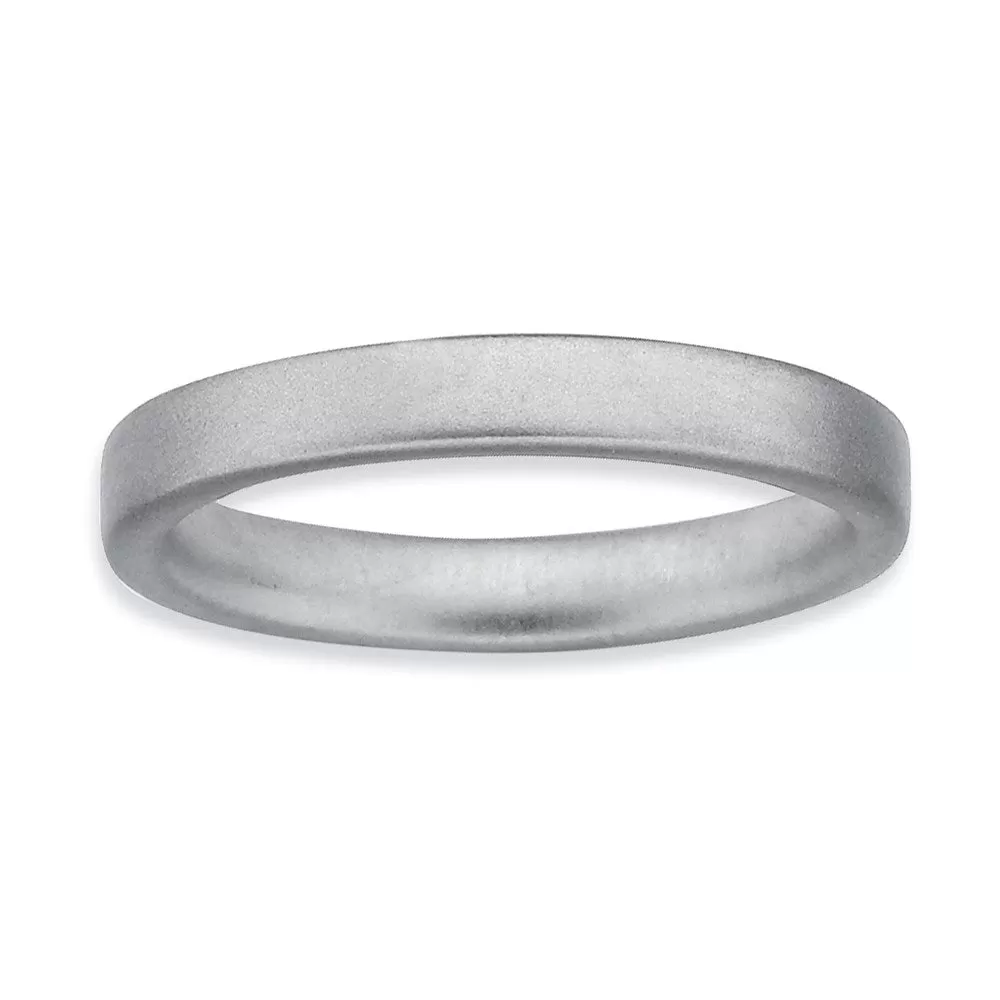 Stackable Expressions Rhodium Satin Ring in Sterling Silver