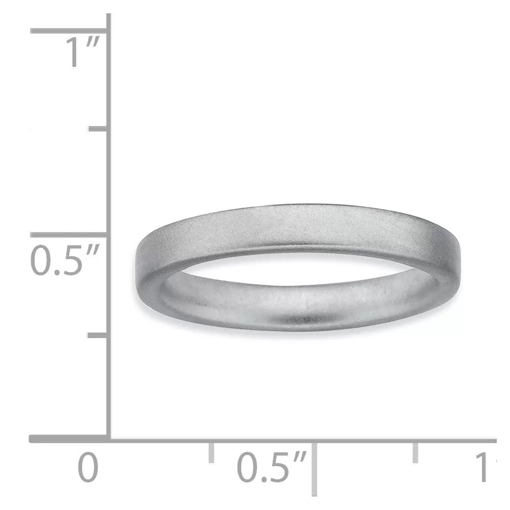 Stackable Expressions Rhodium Satin Ring in Sterling Silver