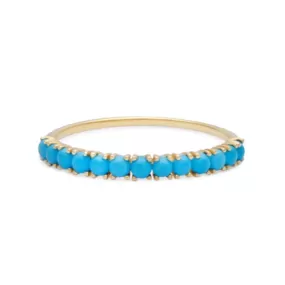 Sterling Silver Micro Inlaid Turquoise Ring For Women