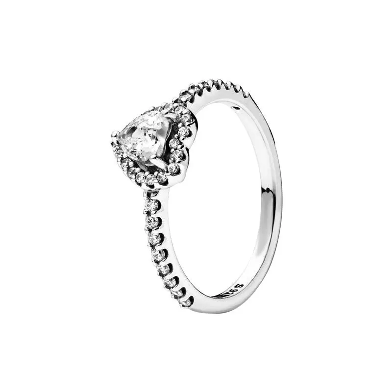 Sterling Silver Zircon Shiny Ring For Women