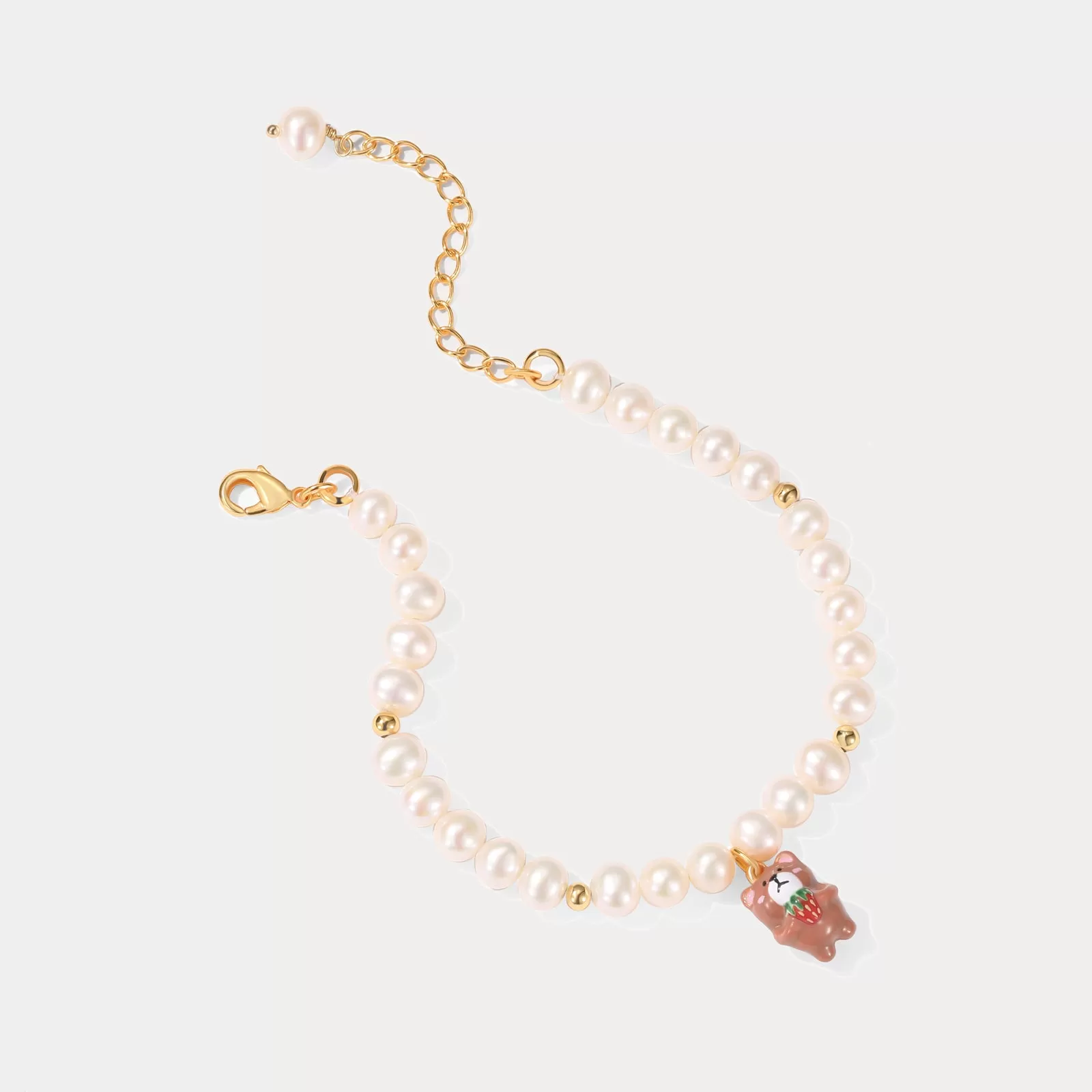 Strawberry Bear Pearl Bracelet