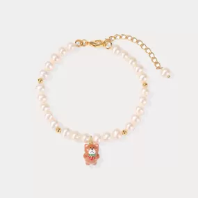 Strawberry Bear Pearl Bracelet