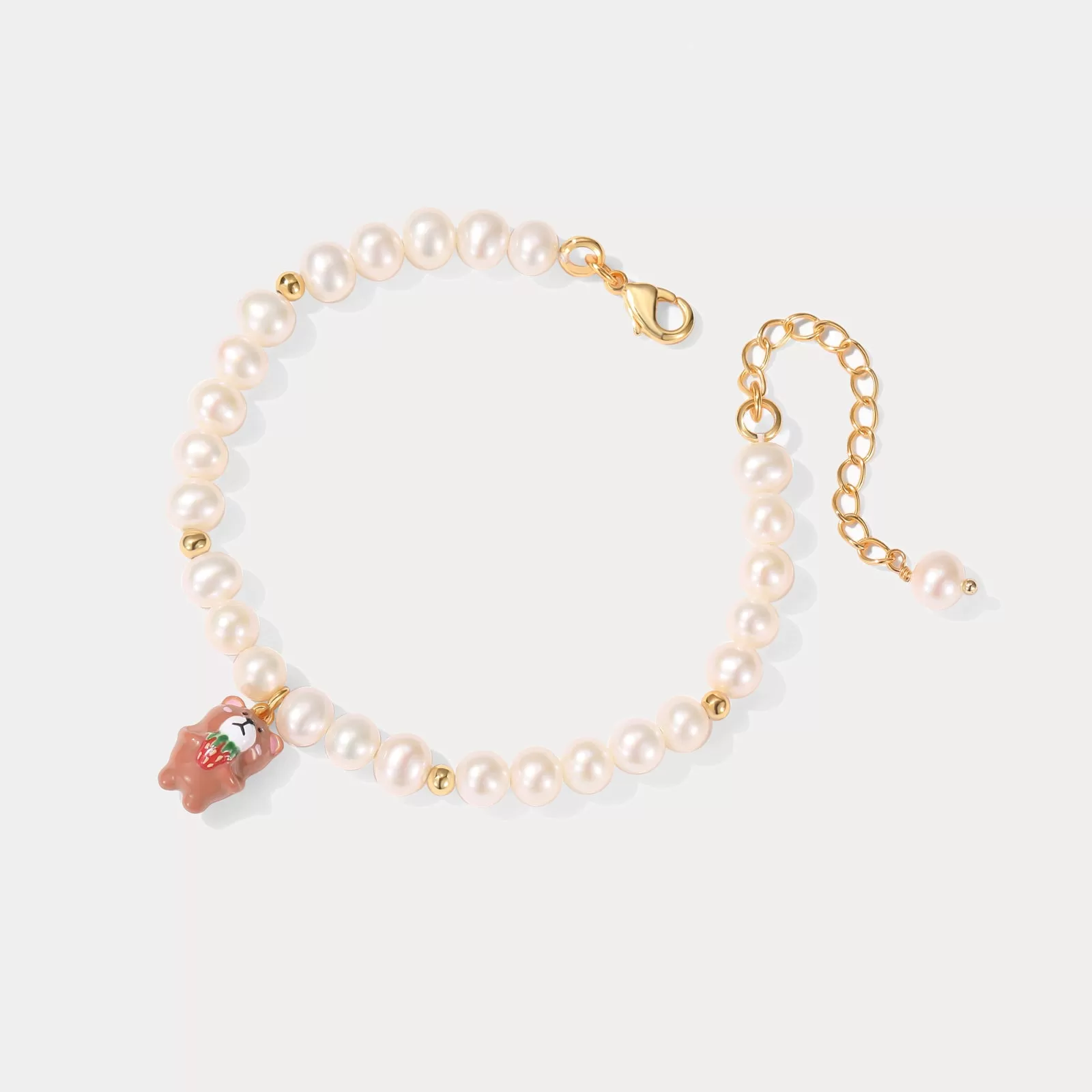 Strawberry Bear Pearl Bracelet