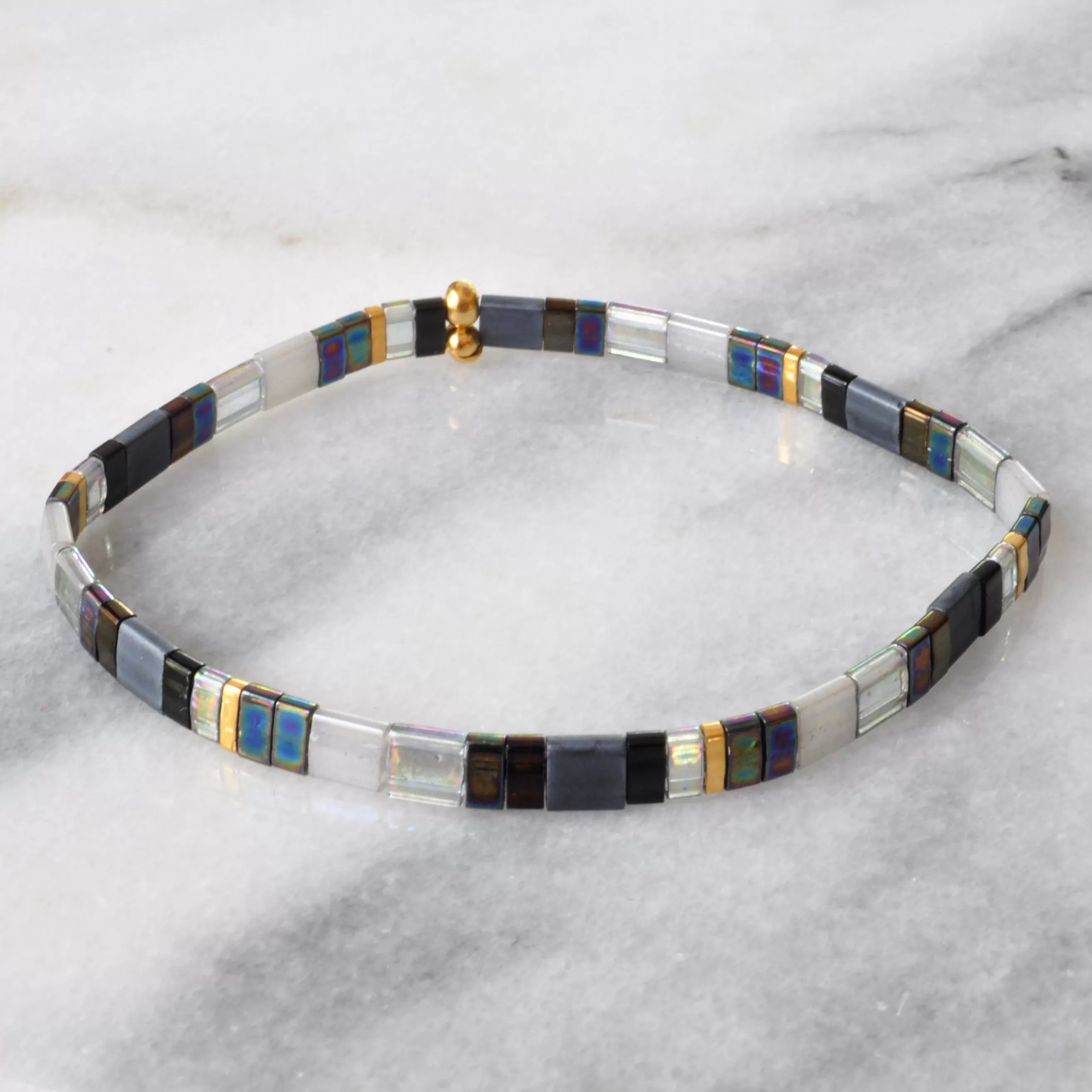 Stretch Tile Bracelet - GREY MIX