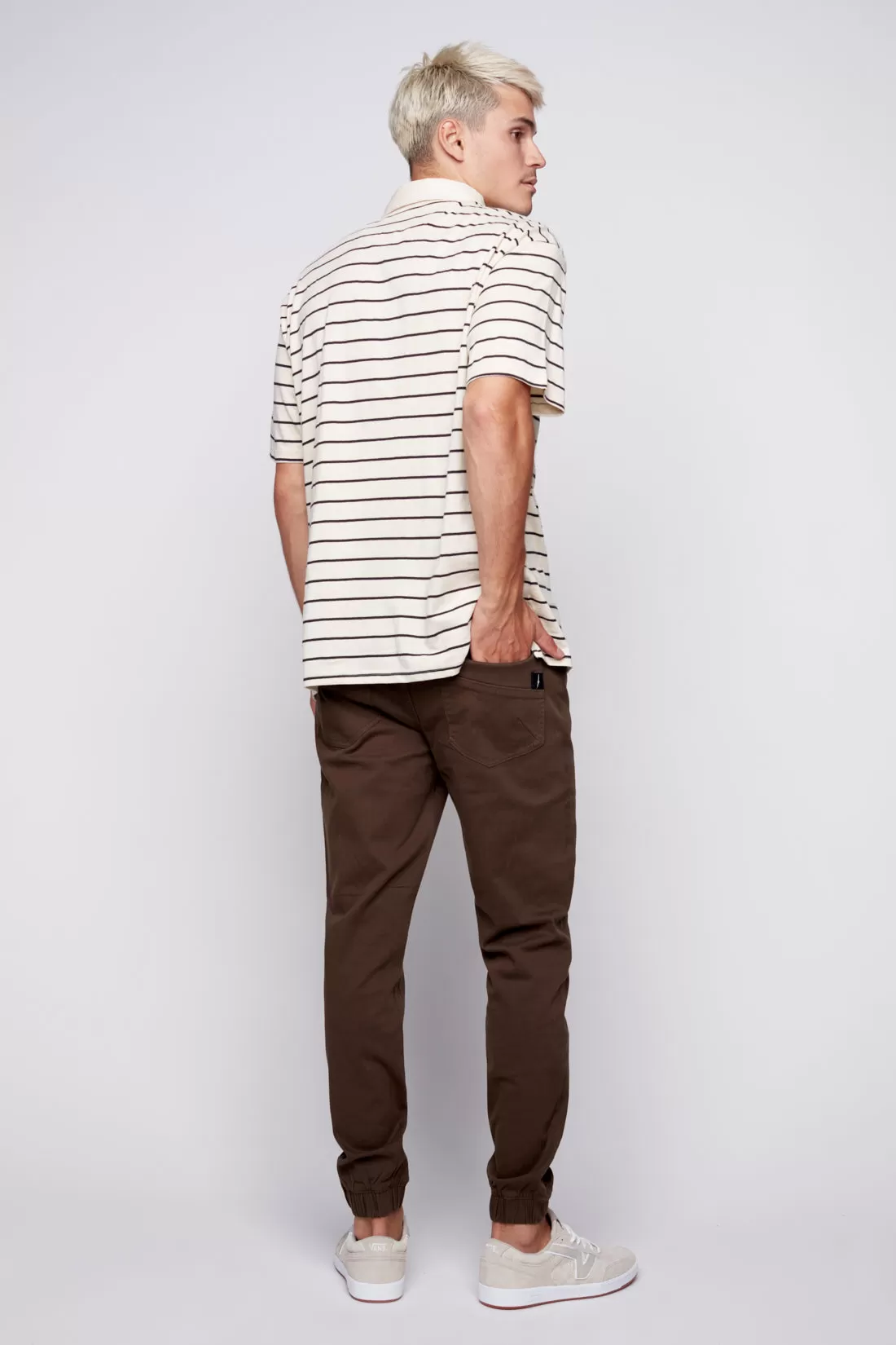 Striped Polo T-Shirt - Bone Stripe