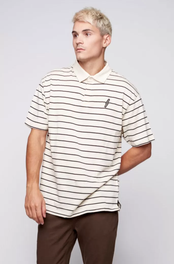 Striped Polo T-Shirt - Bone Stripe