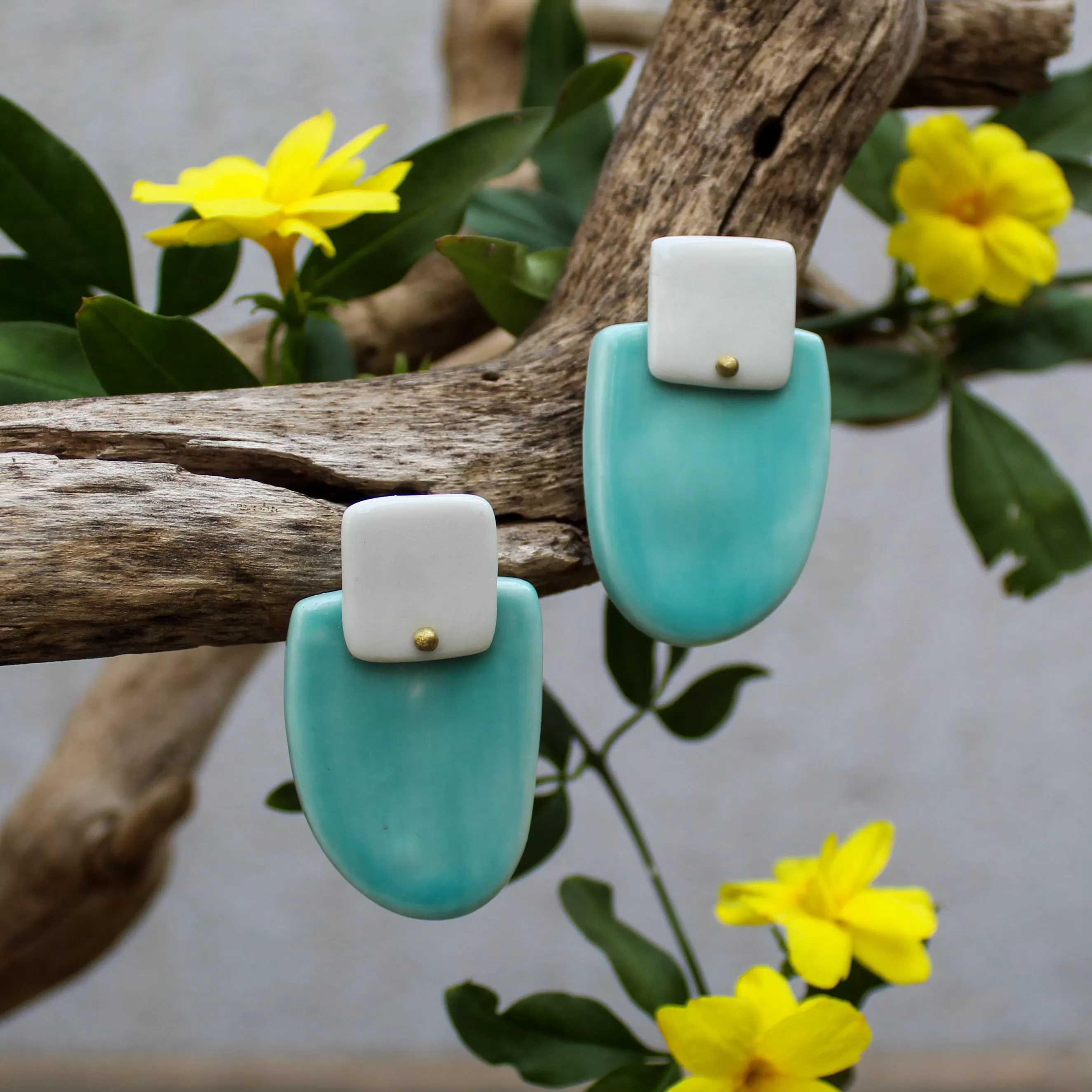 Stud Statement Porcelain Earrings