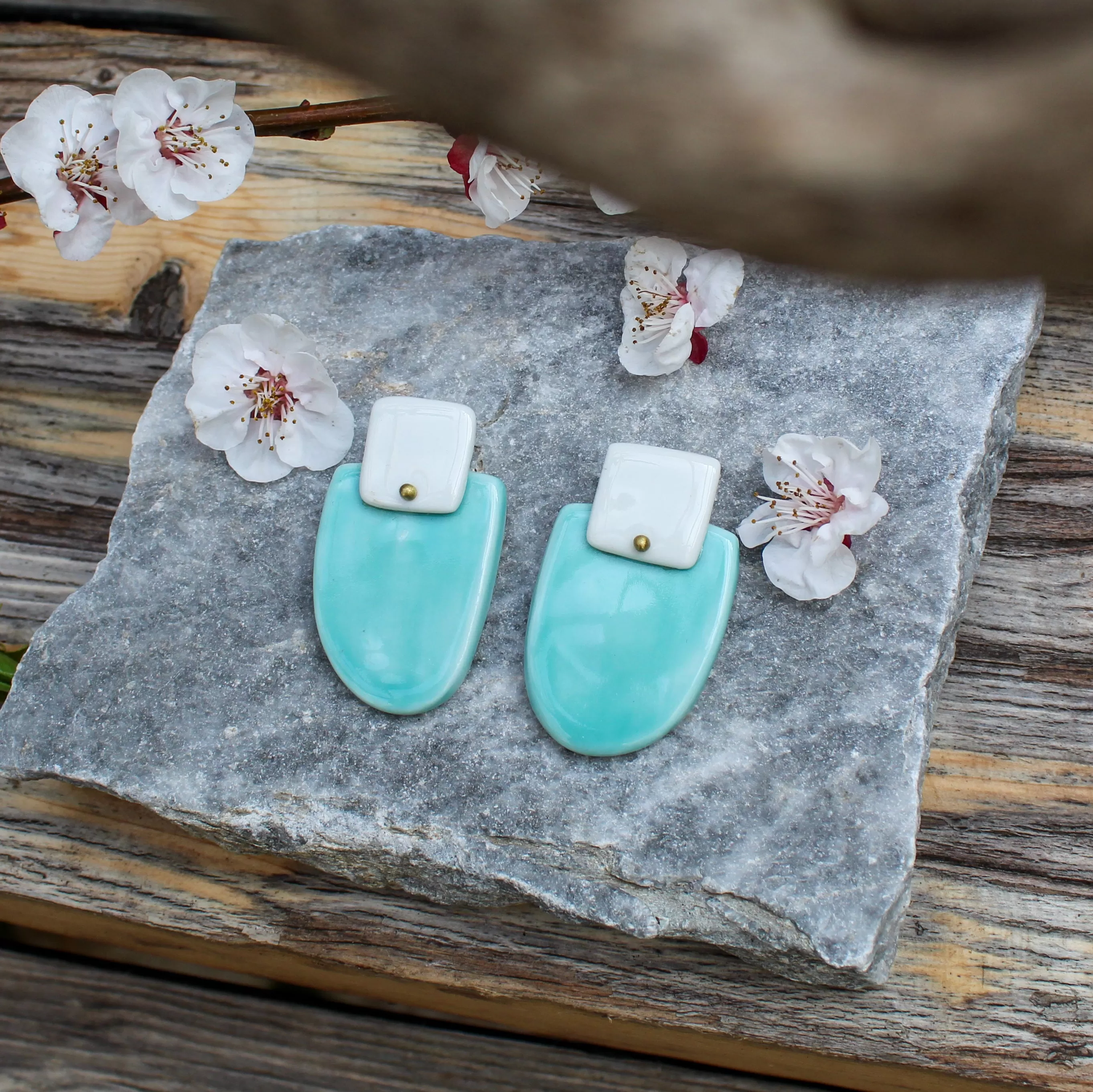 Stud Statement Porcelain Earrings