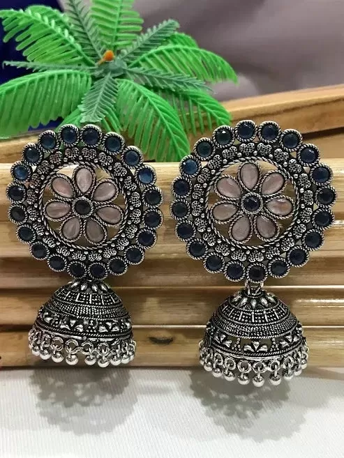 Stylish High End Oxidized Jhumka Jhumki Earrings