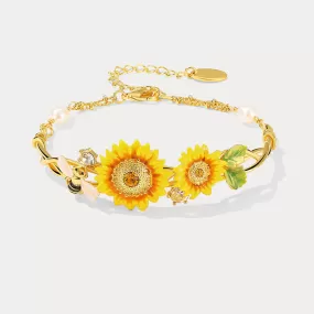 Sunflower & Bee Bracelet