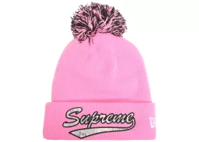 Supreme New Era Snake Script Beanie Pink