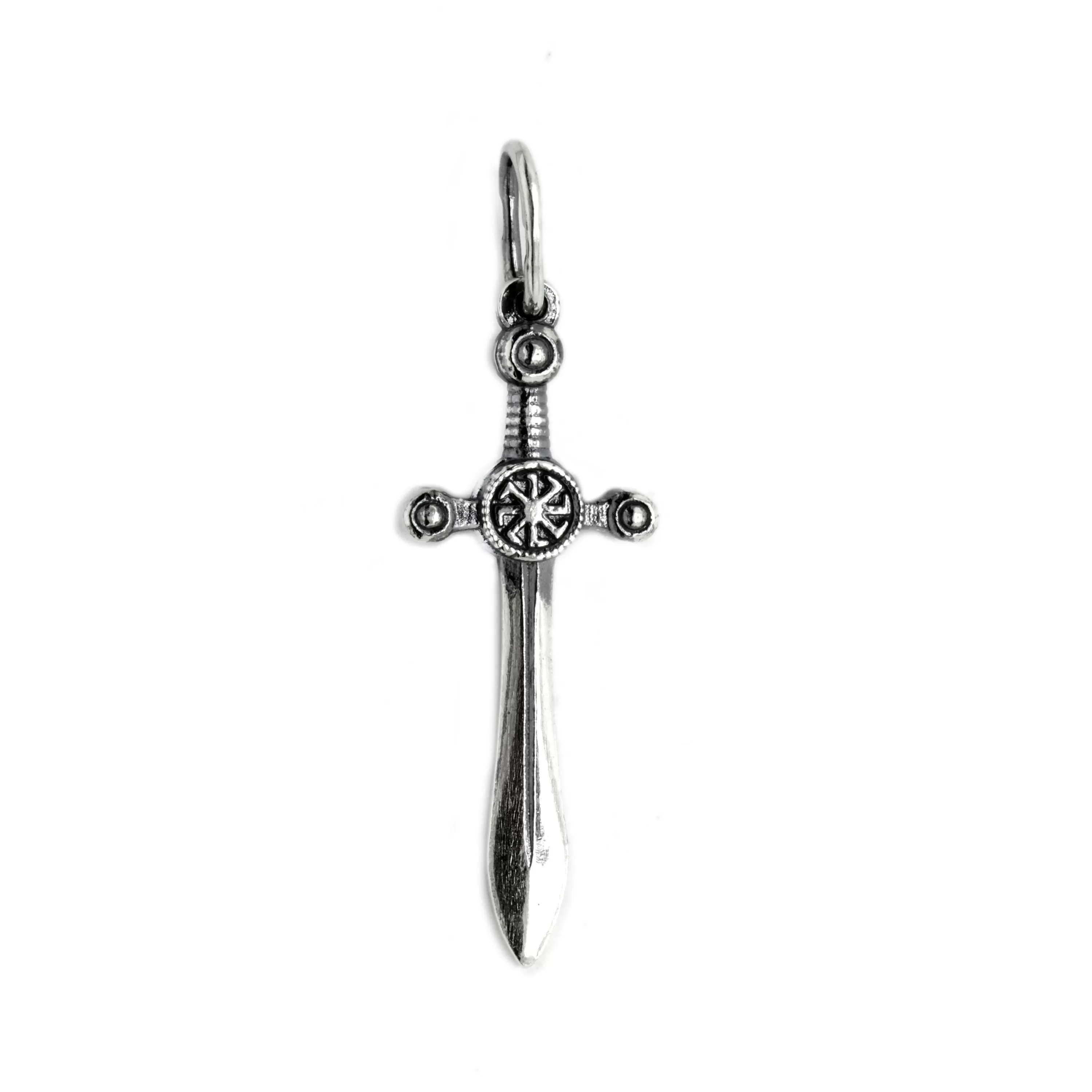 Sword with Colovrat Mens Pendant, Sterling Silver 925