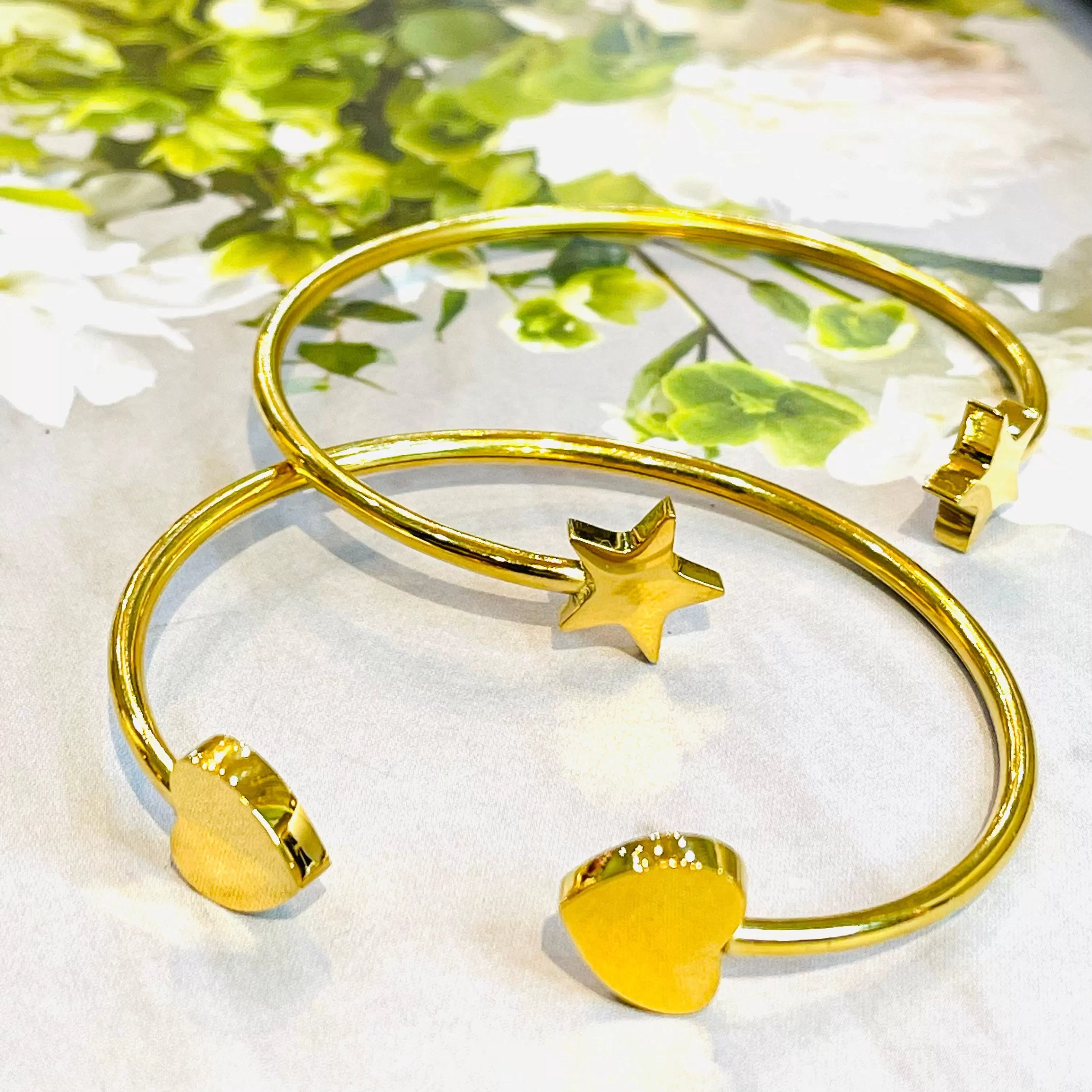 Symbolic Heart / Star Cuff Bracelet