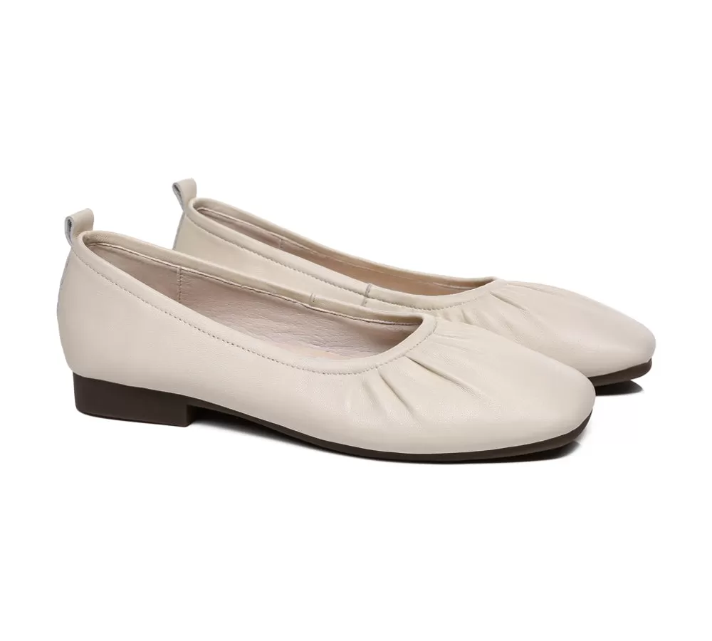 TARRAMARRA Square Toe Leather Ballet Flats Women Devora