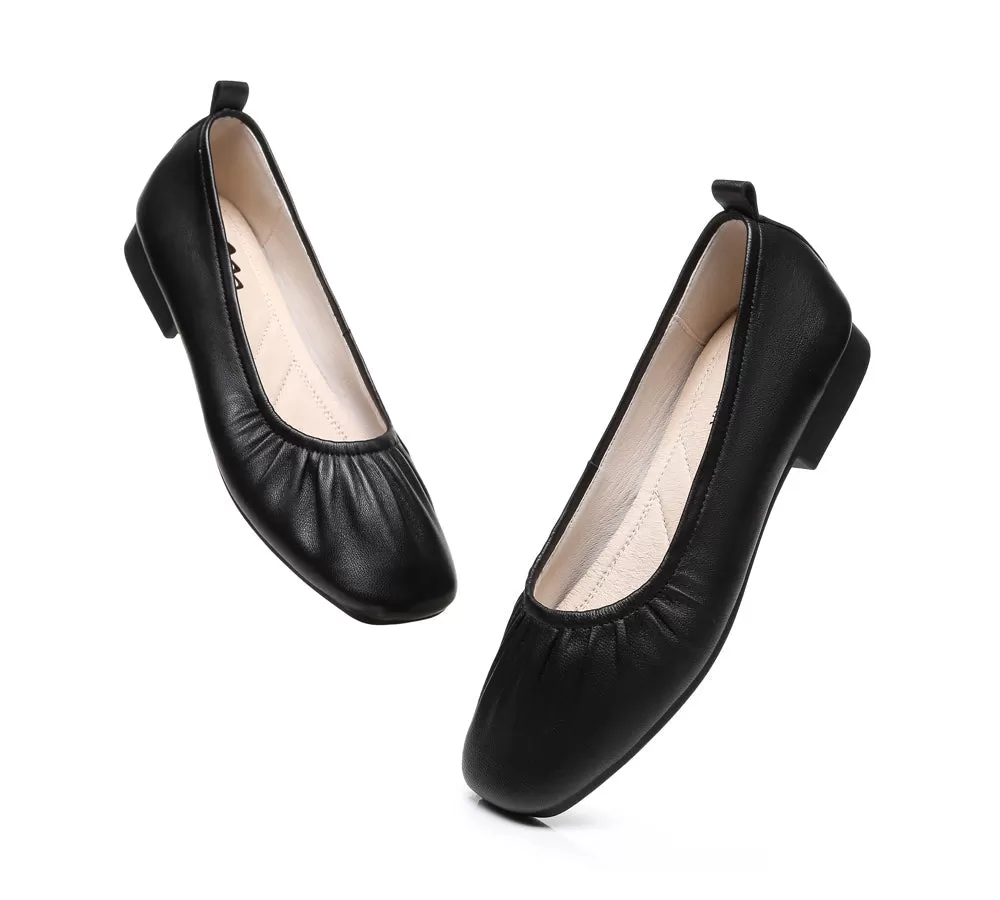 TARRAMARRA Square Toe Leather Ballet Flats Women Devora