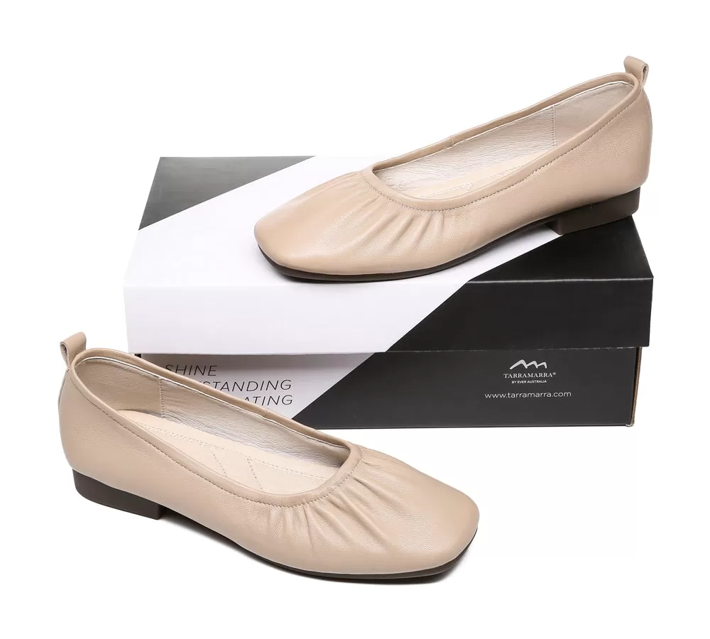 TARRAMARRA Square Toe Leather Ballet Flats Women Devora