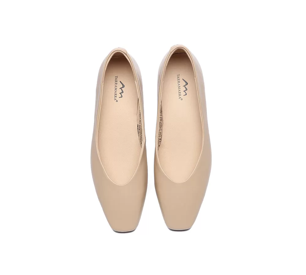 TARRAMARRA Women Ballet Leather Square Toe Flats