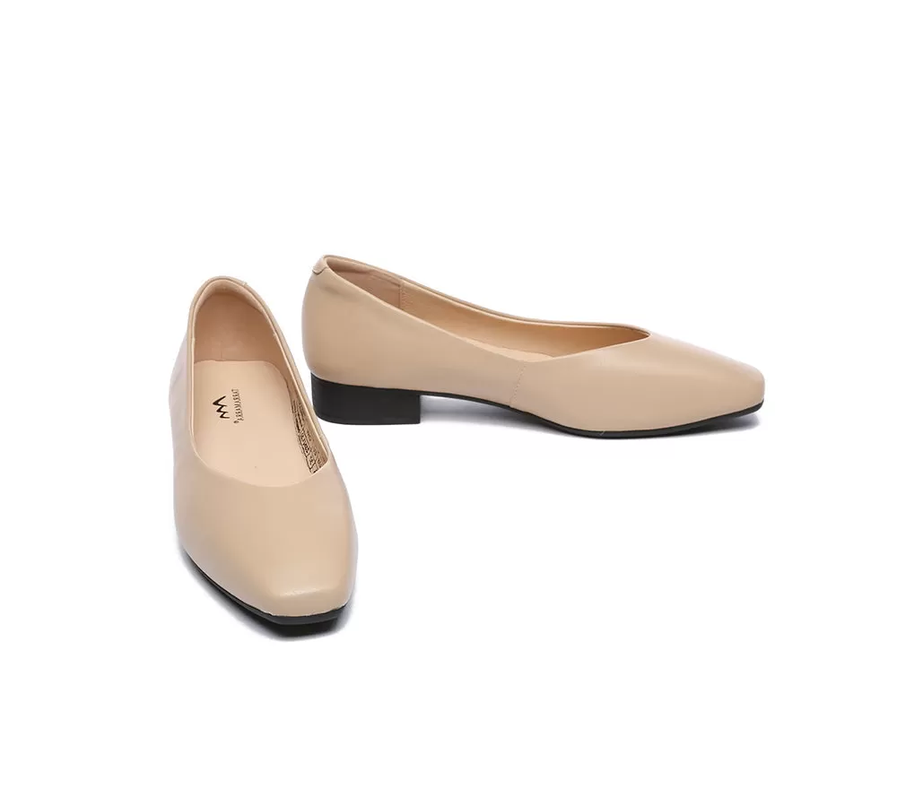 TARRAMARRA Women Ballet Leather Square Toe Flats